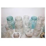 Collection of Vintage Mason and Decorative Glass Jars