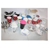 Collection of 27 Assorted Mugs, Teacups, and Serving Items