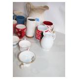 Collection of 27 Assorted Mugs, Teacups, and Serving Items