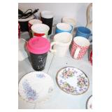 Collection of 27 Assorted Mugs, Teacups, and Serving Items