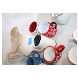 Collection of 27 Assorted Mugs, Teacups, and Serving Items