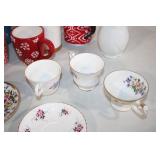 Collection of 27 Assorted Mugs, Teacups, and Serving Items