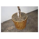 Tall Faux Ficus Tree in Woven Basket, 64 Inches