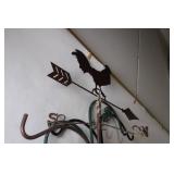 Vintage Rooster Weathervane Style Garden Plant Hangers