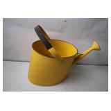 Yellow Metal Watering Can with Black Handle