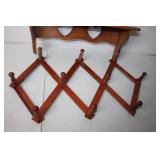 Wooden Wall Shelf with Heart Cutout and Peg Rack