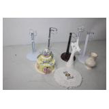 Unique Assortment of Ceramic Cake Decor and Metal Stand Holders