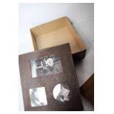 Collection of Home Decor Items Including Jewelry Box, Photo Frames, and Mini Boot Vase