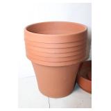Set of 6 Terracotta Flower Pots with Saucers