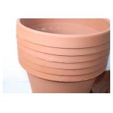 Set of 6 Terracotta Flower Pots with Saucers