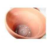 Set of 6 Terracotta Flower Pots with Saucers