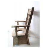 Antique Wooden Chamber Chair with Unique Carved Design