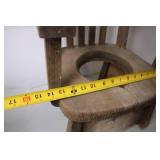 Antique Wooden Chamber Chair with Unique Carved Design