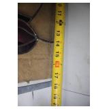 Stained Glass Panel with Hummingbird and Floral Design - 20x30 Inches