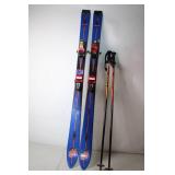 Pair of K2 Downhill Skis with Salomon 300 Bindings and Scott Poles