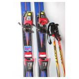 Pair of K2 Downhill Skis with Salomon 300 Bindings and Scott Poles