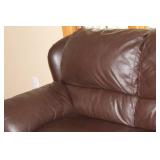 Gently Used Leather Loveseat in Brown
