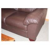 Gently Used Leather Loveseat in Brown