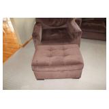 3-Piece Brown Upholstered Sofa Set with Ottoman