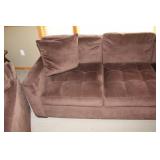 3-Piece Brown Upholstered Sofa Set with Ottoman