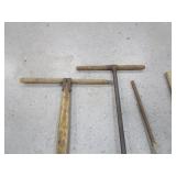 Post Hole Diggers, Pick Axe, Cement Chute Scraper