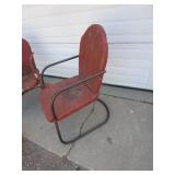 (2) Vintage Patio Chairs, Garden Cultivator & Galv. Tub