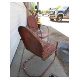 (2) Vintage Patio Chairs, Garden Cultivator & Galv. Tub
