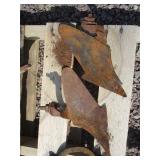 Vintage Garden  Cultivator, Casters, Coal Bucket, Horseshoes, Cultivator Parts