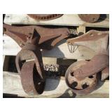 Vintage Garden  Cultivator, Casters, Coal Bucket, Horseshoes, Cultivator Parts