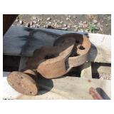 Vintage Garden  Cultivator, Casters, Coal Bucket, Horseshoes, Cultivator Parts