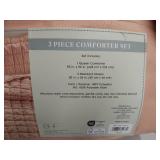Queen 3 Piece Comforter Set - Peachy/Coral