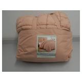 Queen 3 Piece Comforter Set - Peach/Coral