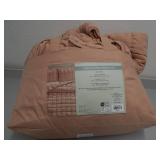 Queen 3 Piece Comforter Set - Peach/Coral