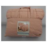 Queen 3 Piece Comforter Set - Peach/Coral