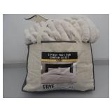 King 3 Piece Faux Fur Comforter Set