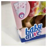 New Baby Alive Doll Nine Accessories Including Food Cup Diapers 3+ Some Damage To Box