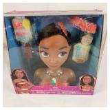 Disney Princess Moana Styling Head Includes Comb Barrettes Charms Hair Spirals Hair Pick Elastic Hair Bands New Some Damage To Package