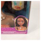 Disney Princess Moana Styling Head Includes Comb Barrettes Charms Hair Spirals Hair Pick Elastic Hair Bands New Some Damage To Package