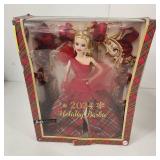 New Damaged Box 2024 Holiday Barbie Blond Red Dress