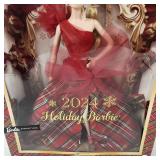 New Damaged Box 2024 Holiday Barbie Blond Red Dress