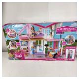New Damaged Box Barbie Malibu House 6 Rooms 25+ Accessories Fold And Store Fully Furnished