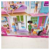 New Damaged Box Barbie Malibu House 6 Rooms 25+ Accessories Fold And Store Fully Furnished