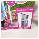 New Damaged Box Barbie Malibu House 6 Rooms 25+ Accessories Fold And Store Fully Furnished