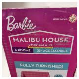 New Damaged Box Barbie Malibu House 6 Rooms 25+ Accessories Fold And Store Fully Furnished