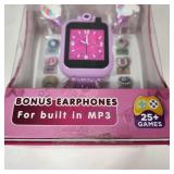 iTech Jr. Kids Smartwatch Bonus Unicorn Earphones For Built In MP3 10 Audiobooks 25 Games Pink