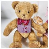 Lot Of Two 10" Plush Cherished Teddies Pink/Purple Excellent Condition