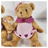 Lot Of Two 10" Plush Cherished Teddies Pink/Purple Excellent Condition