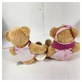Lot Of Two 10" Plush Cherished Teddies Pink/Purple Excellent Condition