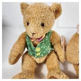 Lot Of Two 10" Plush Cherished Teddies Pink/Green Excellent Condition