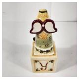 Lot Of Two Christmas Items Ceramic Angel Joy To The World And Green Candle Holder Jesus Great Condition